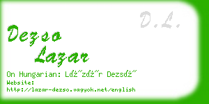 dezso lazar business card